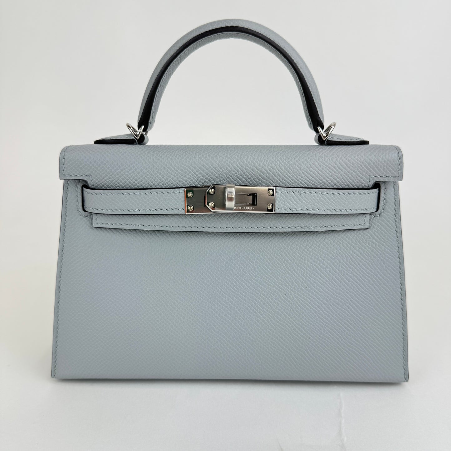 Mini kelly ミニケリー Blue gracie ブルーグラシエ  PHW シルバー金具 Epsom エプソン Stamp-K K刻印