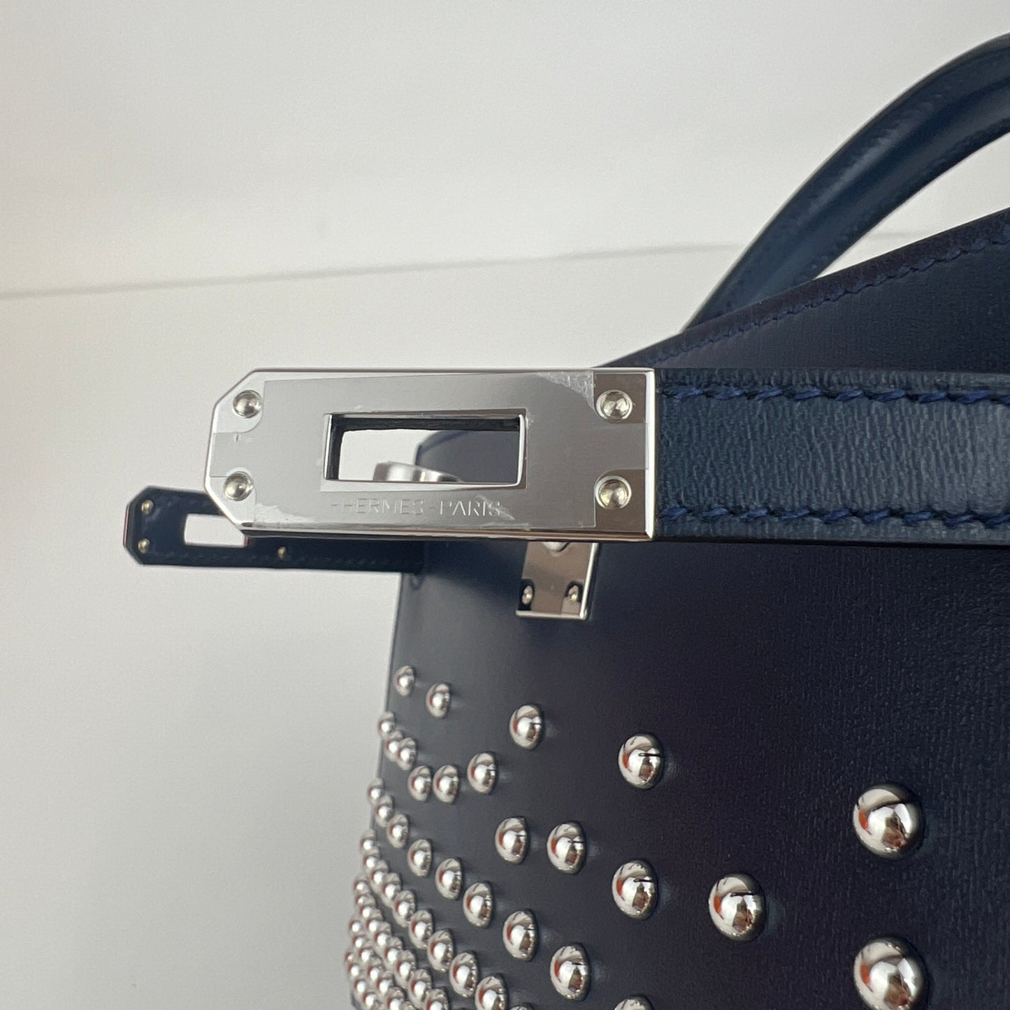 Mini kelly cloute ミニケリークルーテ Blue abysse ブルーアビス  PHW シルバー金具 Stamp-K K刻印 Box calf ボックスカーフ