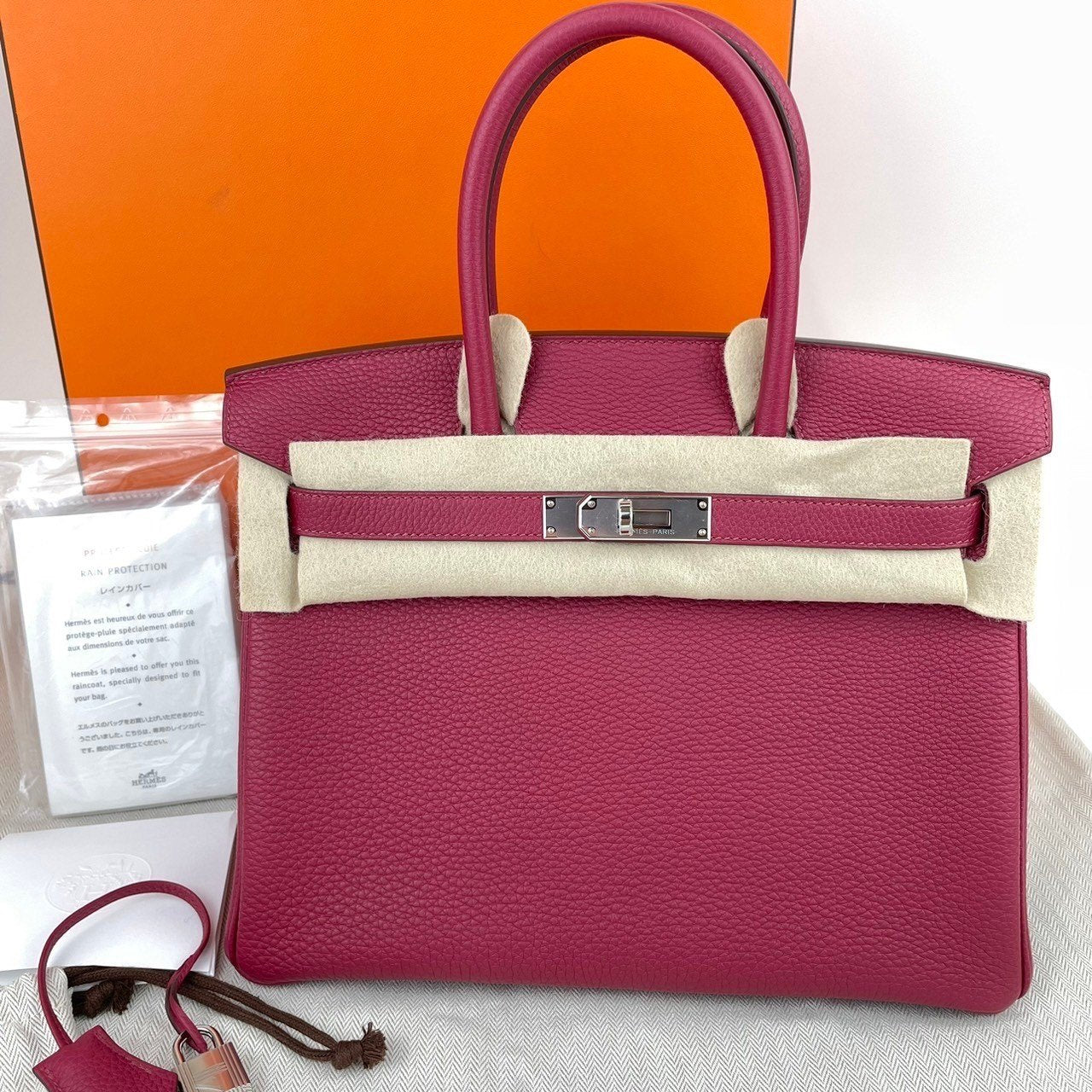 Birkin30 バーキン30 Ruby ルビー Togo トゴ PHW シルバー金具 B刻