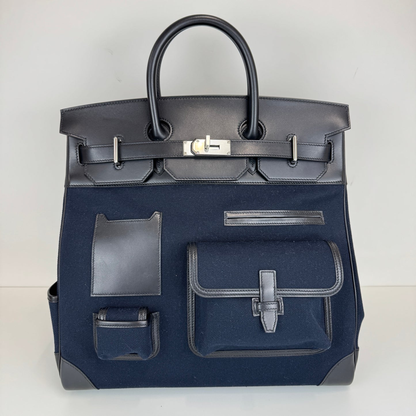 Hac 40 cargo オータクロア40 カーゴ Blue marine ブルーマリーン/Black ブラック Toile goeland/Box calf トワルゴエラン/ボックスカーフ PHW シルバー金具 B刻印