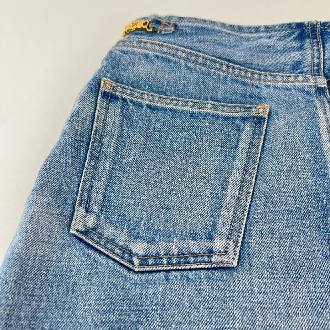 CELINE セリーヌ デニムミニスカート 綿100% light blue denim