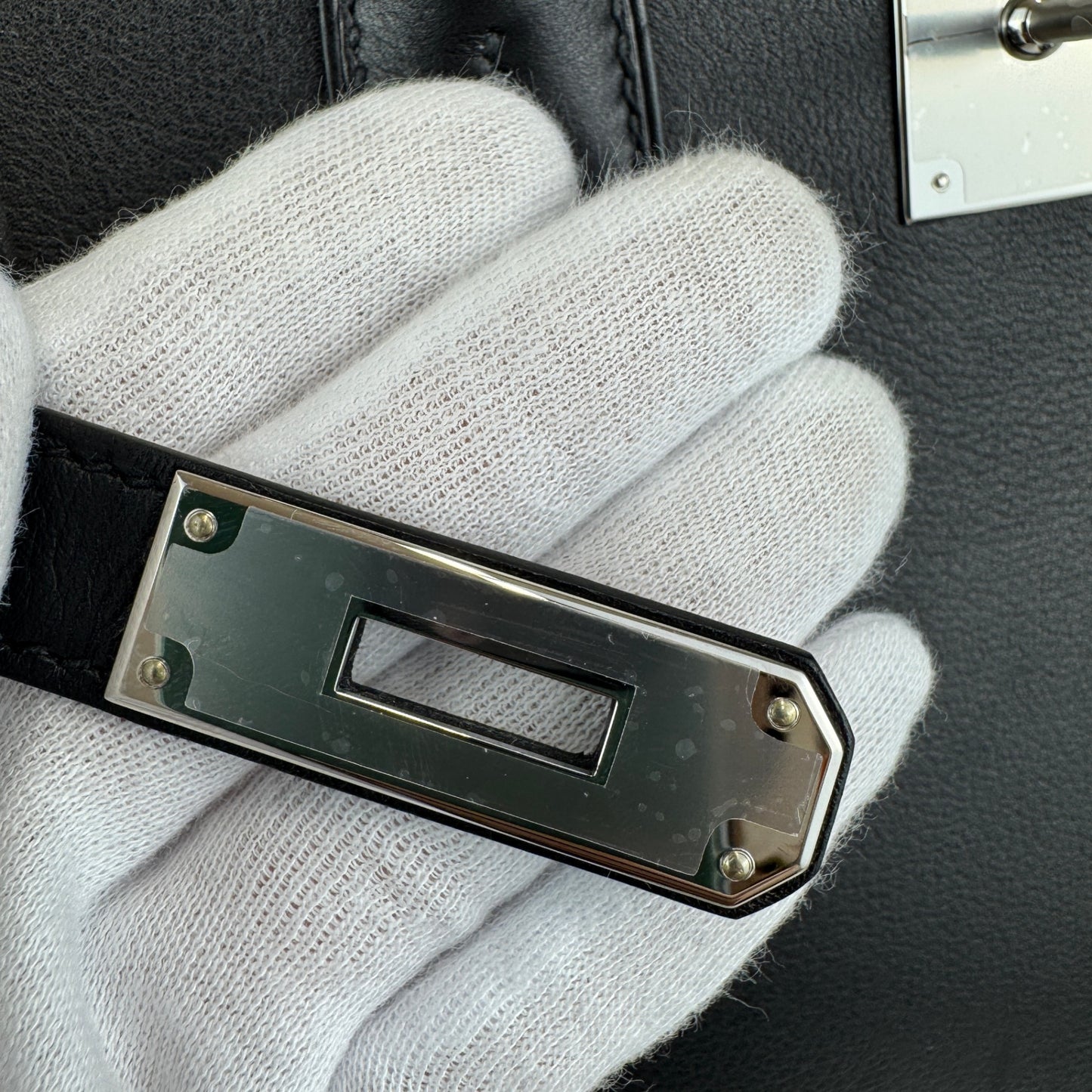 Birkin35 anate バーキン35アナーテ Stamp-W W刻印 Evergrain エヴァーグレイン Black ブラック PHW シルバー金具