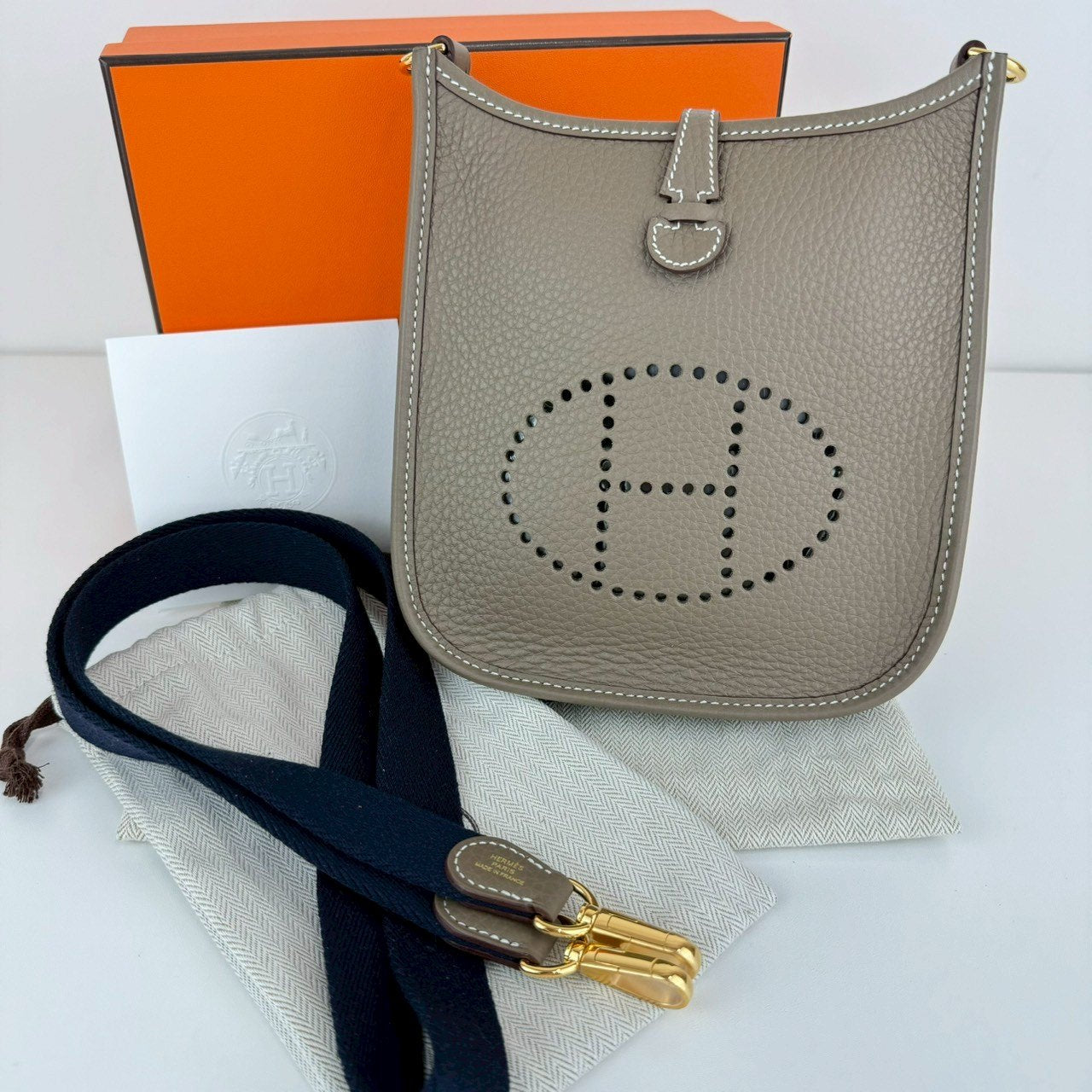 Evelyn TPM エヴリンTPM Etoupe エトープ  GHW ゴールド金具 Taurillon Clemence トリヨンクレマンス Stamp-W W刻印