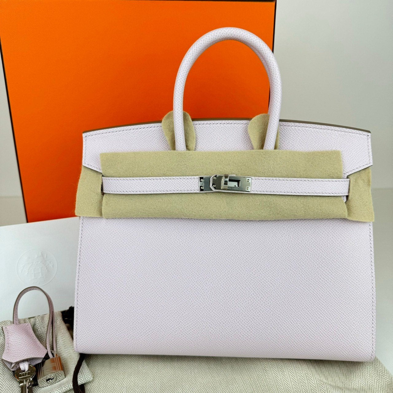 Birkin25 Sellier バーキン25 セリエ Mauve pale モーヴペール PHW シルバー金具 B刻