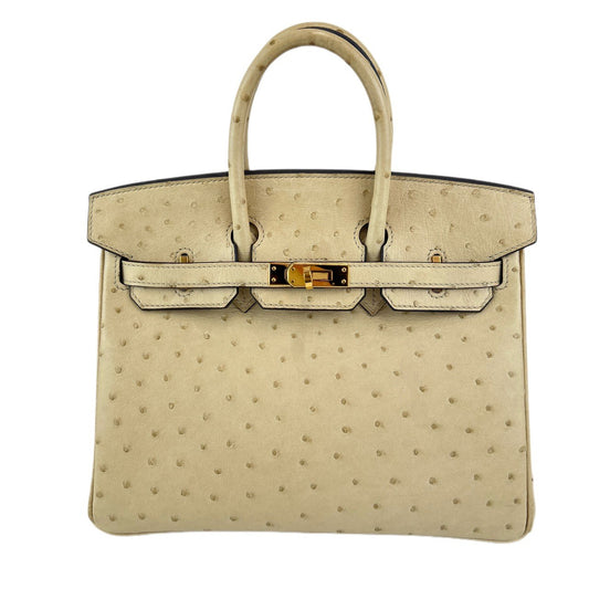 Hermès エルメス Birkin25 バーキン25 Stamp-Z Z刻印 Ostrich オーストリッチ Parchemin パルシュマン GHW ゴールド金具