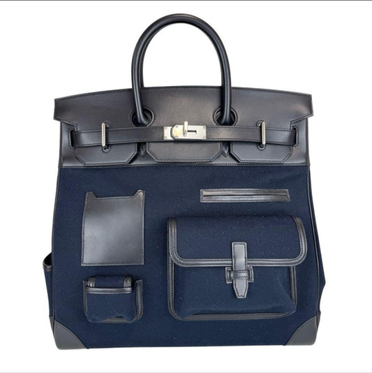 Hac 40 cargo オータクロア40 カーゴ Blue marine ブルーマリーン/Black ブラック Toile goeland/Box calf トワルゴエラン/ボックスカーフ PHW シルバー金具 B刻印