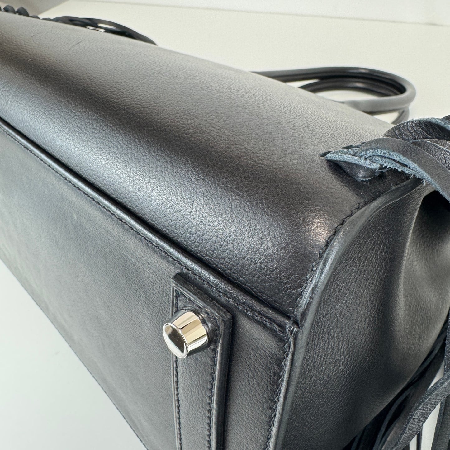 Birkin35 anate バーキン35アナーテ Stamp-W W刻印 Evergrain エヴァーグレイン Black ブラック PHW シルバー金具