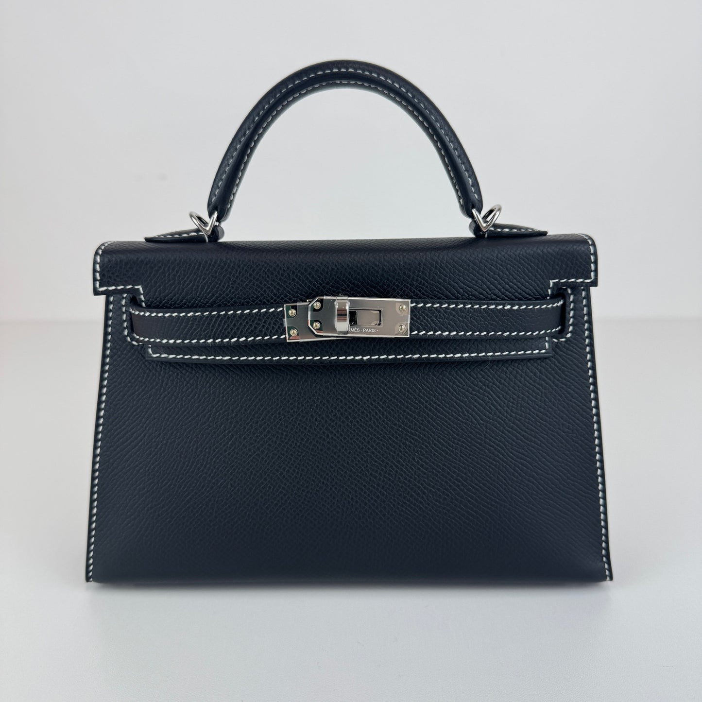 Mini kelly SO ミニケリー スペシャルオーダー Black ブラック/Gris perle グリパール Epsom エプソン PHW シルバー金具 Stamp-K K刻印