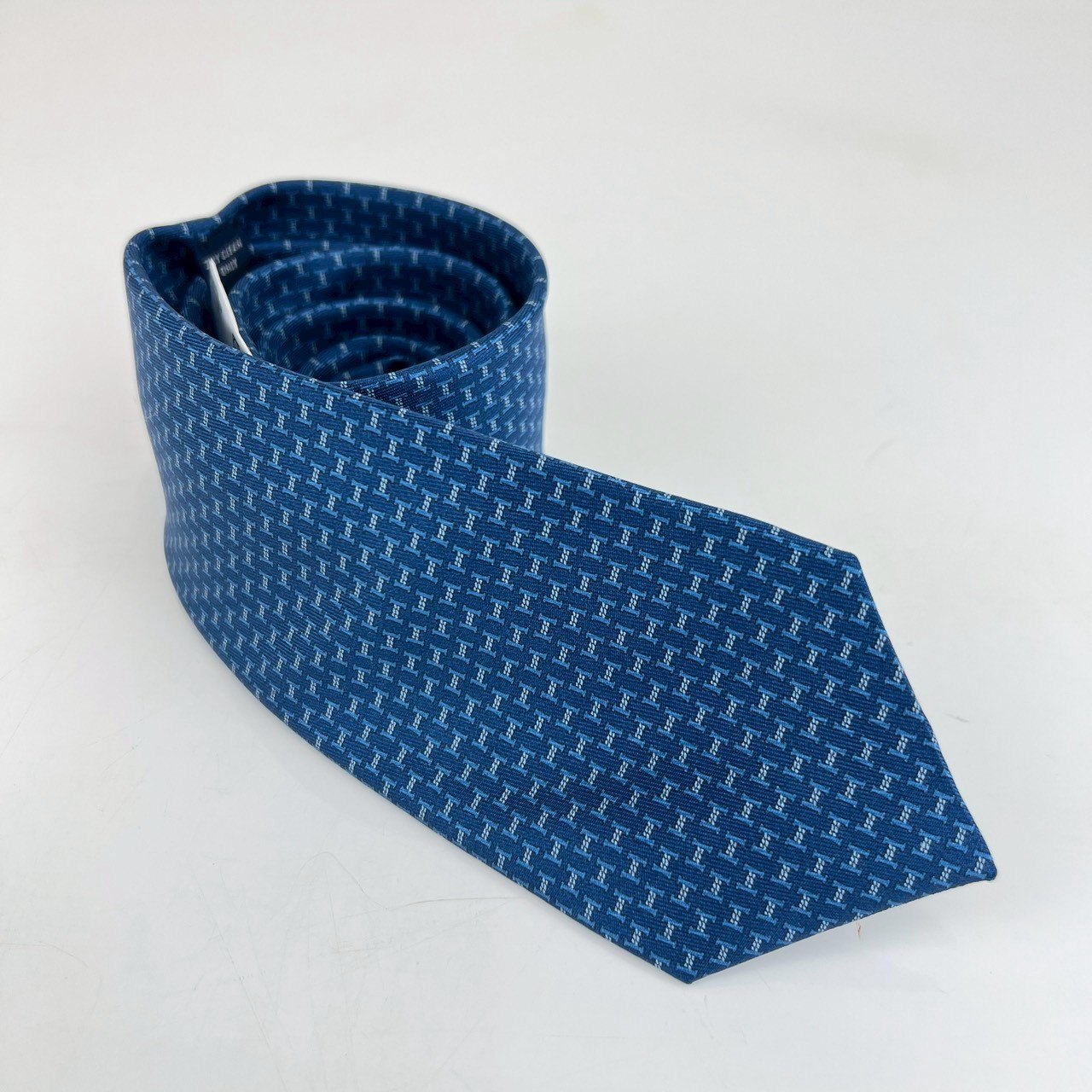 シルクツイルタイ Hグルメット H Gourmette twill Blue Moyen / Azur ブルーモアイヤン / アズール シルク