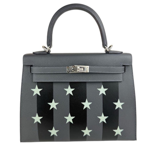 Kelly25 casaque etoilee  ケリー25 カザック エトワール Ardoise/Black/Vert peppermint　  アルドワーズ/ブラック/ヴェールペパーミント  PHW シルバー金具 Epsom/Tadelakt/Chevre  エプソン/タデラクト/シェーブル    Stamp-W W刻印