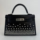 Mini kelly cloute ミニケリークルーテ Stamp-B B印 Boxcalf ボックスカーフ Black　ブラック PHW シルバー金具