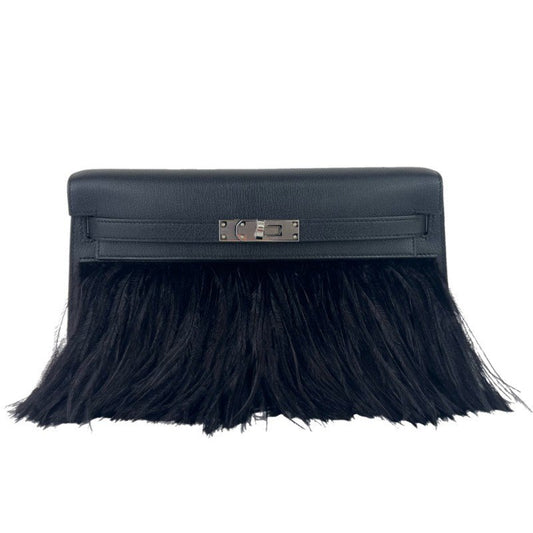 Kelly Elan feather ケリーエランフェザー Black ブラック Madame マダム PHW シルバー金具 Stamp-W W刻印