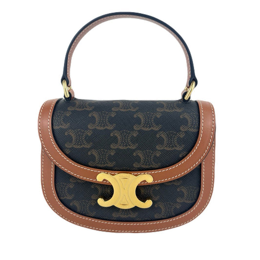 ミニ ブザス クレア トリオンフキャンバス/カーフスキン タン