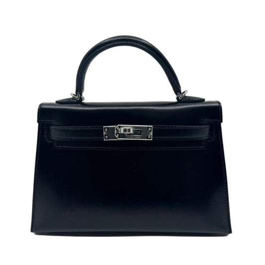 HERMES エルメス Mini kelly ミニケリー Black ブラック PHW シルバー金具 Box calf ボックスカーフ Stamp-Z Z刻印