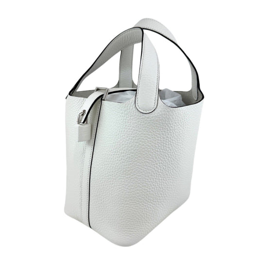 Picotin Lock PM ピコタンロック PM White ホワイト Taurillon Clemence トリヨンクレマンス PHW シルバー金具 Stamp-W W刻印