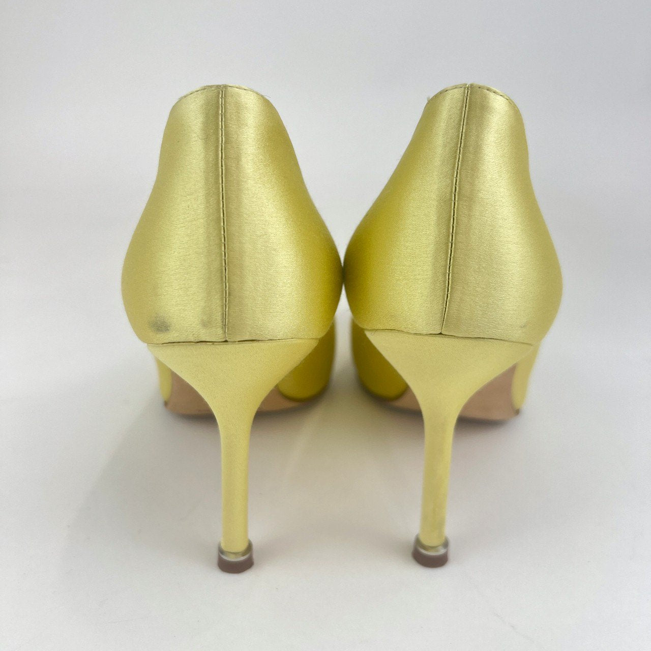 ハンギシ ビジューバックル パンプス Yellow イエロー 70mm