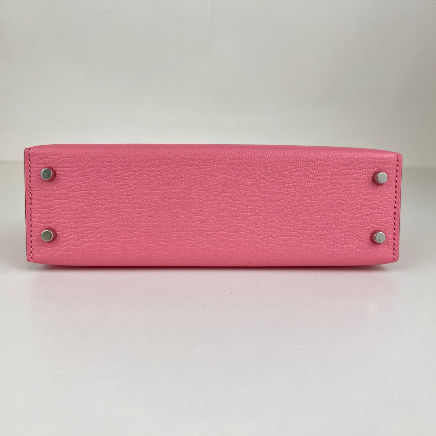 Mini kelly verso ミニケリー ヴェルソ Rose confetti ローズコンフェッティ Chevre シェーブル PHW シルバー金具 Stamp-U U刻印