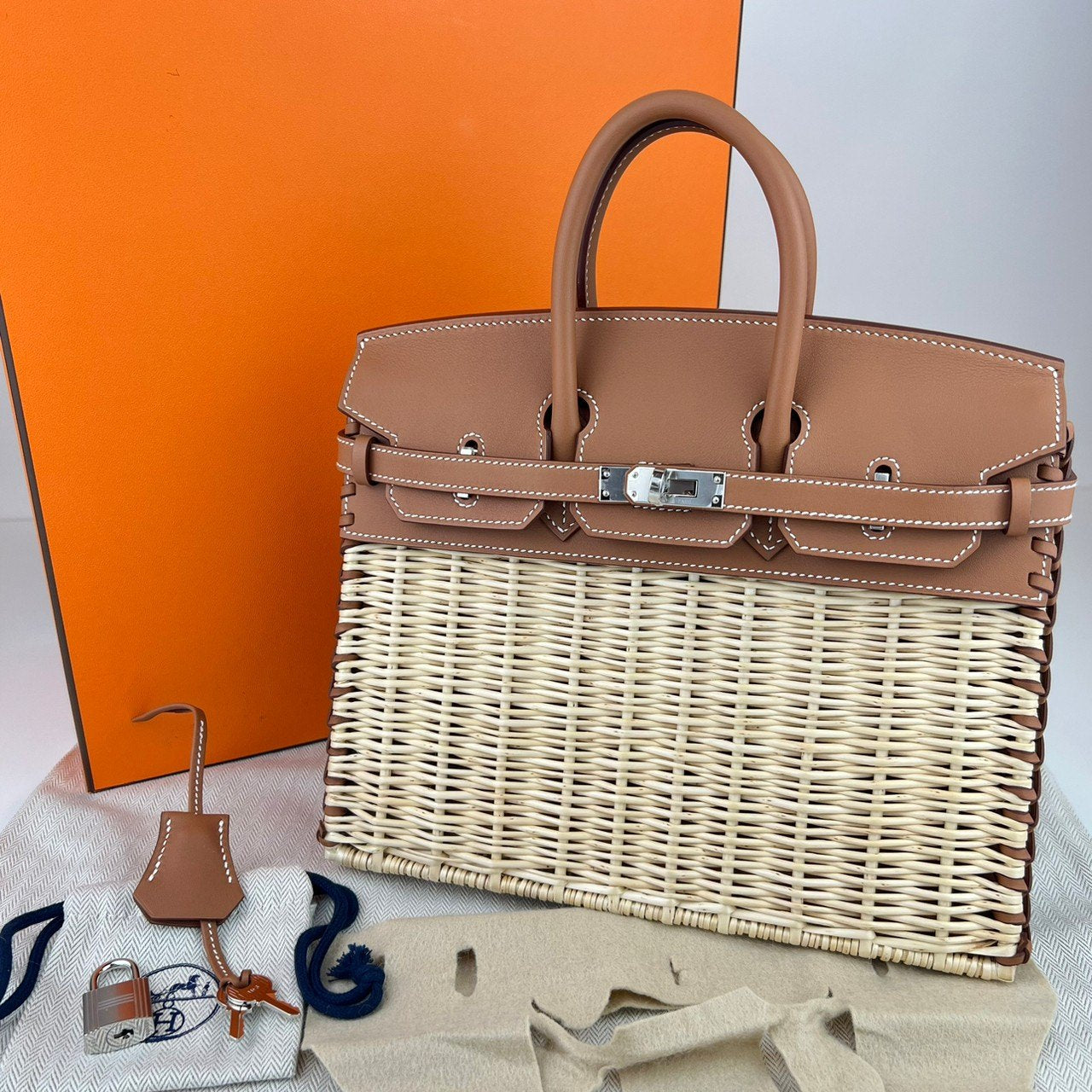 Birkin25 picnic バーキン25 ピクニック Gold ゴールド PHW シルバー金具 Stamp-W W刻印 Swift/Rattan スイフト/ラタン