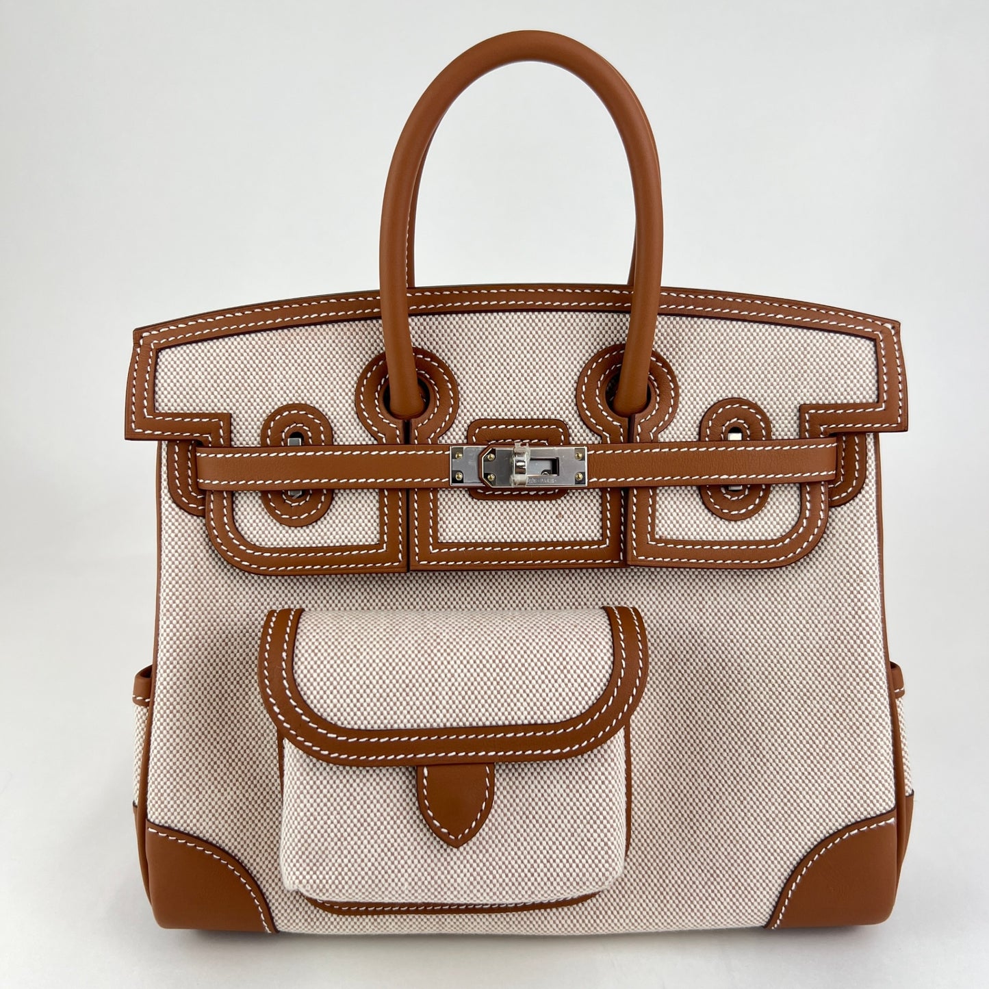 Birkin25 cargo バーキン25 カーゴ Gold ゴールド Toile goelan/Swift トワルゴエラン/スイフト PHW シルバー金具 Stamp-K K刻印