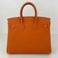 Birkin25 バーキン25 Orange オレンジ  PHW シルバー金具 Togo トゴ Stamp-W W刻印