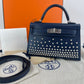 Mini kelly cloute ミニケリークルーテ Blue abysse ブルーアビス  PHW シルバー金具 Stamp-K K刻印 Box calf ボックスカーフ
