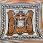 Hermès エルメス Châle 140 Les Roues de Phaéton  カレジュアン140(四輪馬車の車輪) カシミア70%、シルク30% キャラメル/グリシネ/ブラック Caramel/Gris chine/Black