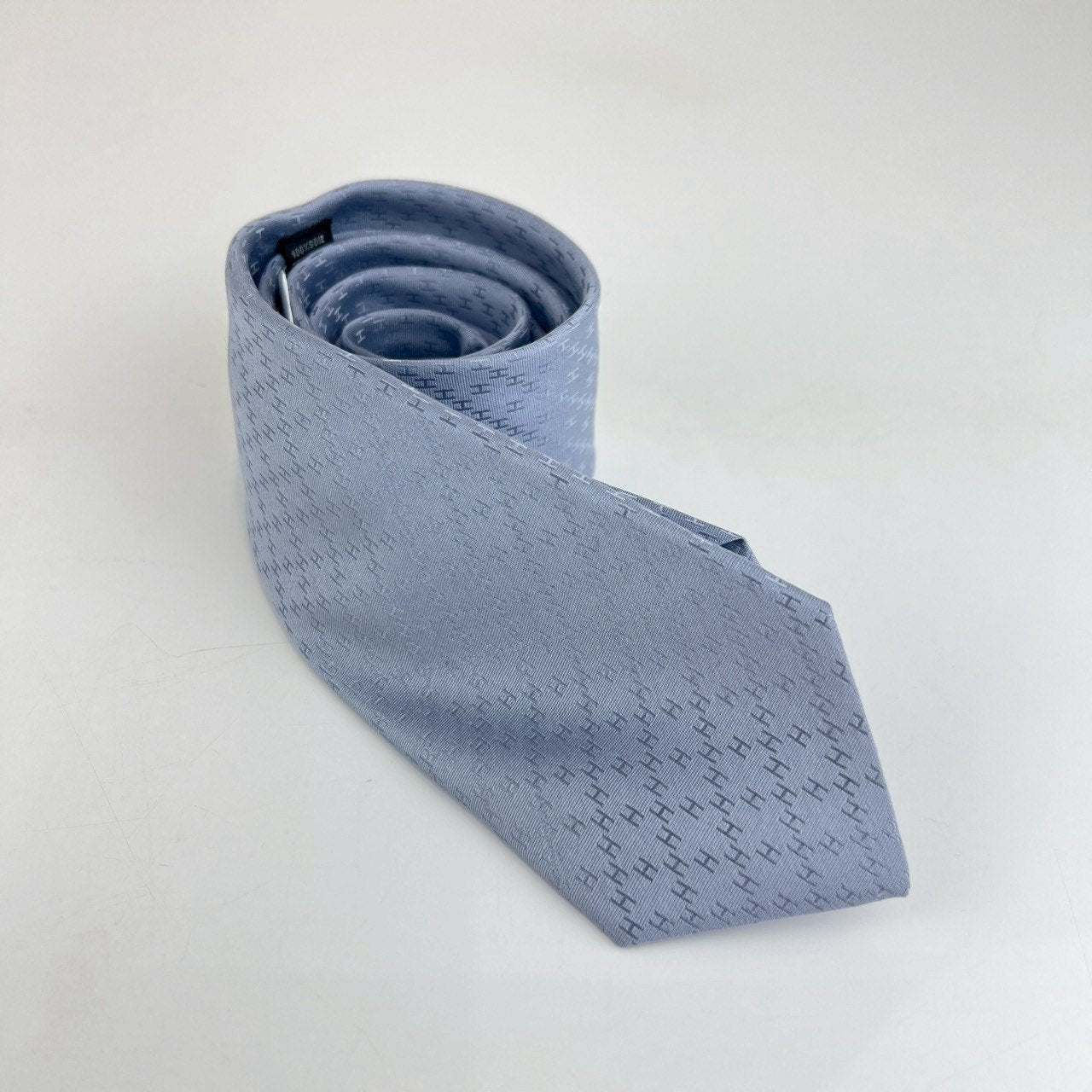 シルクタイ Faconnee ニューHタイ Faconnee New H tie GRIS GLACIER グリグラシエ ライトブルー シルク