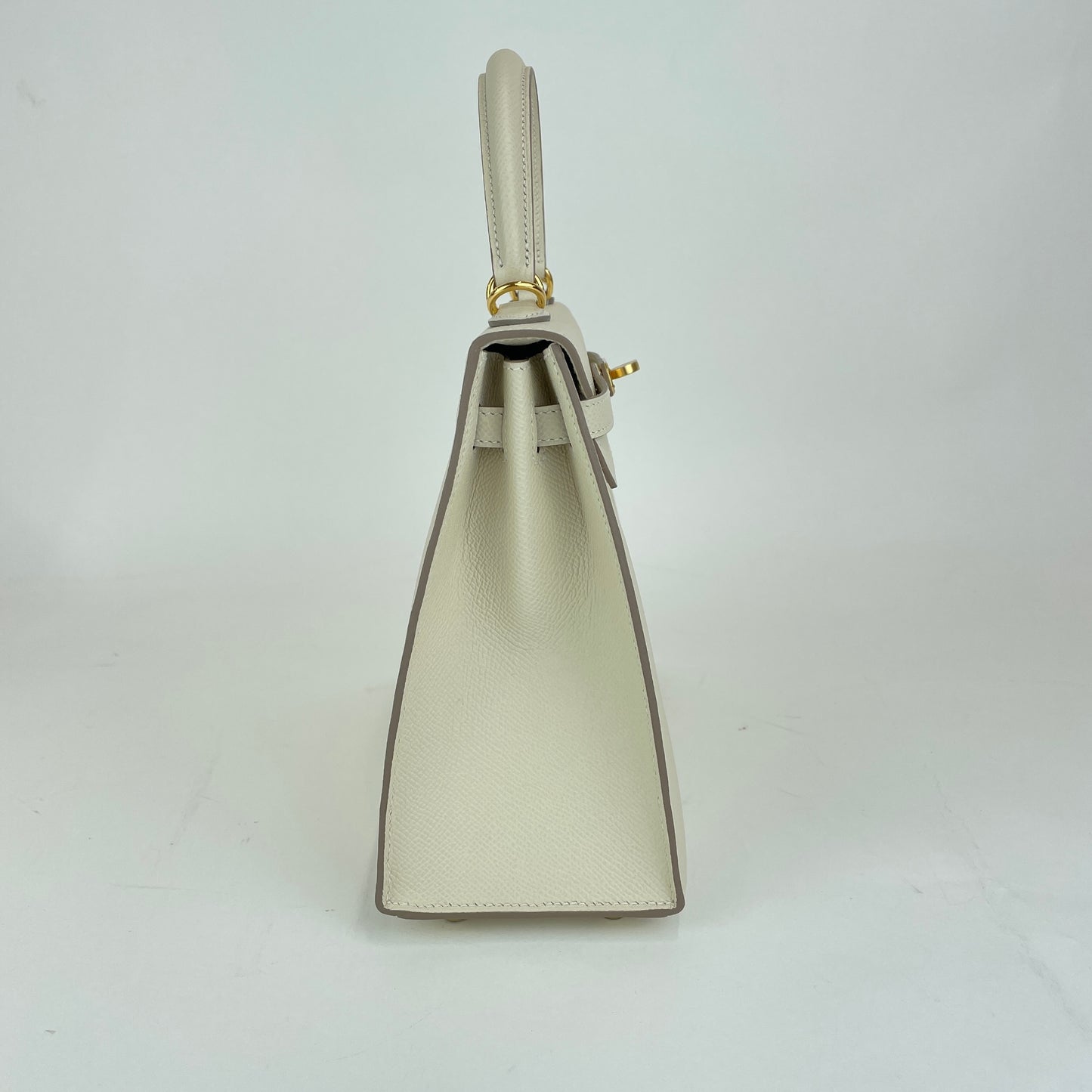 Kelly25 Sellier ケリー25セリエ Craie クレ  GHW ゴールド金具 Epsom エプソン Stamp-W W刻印