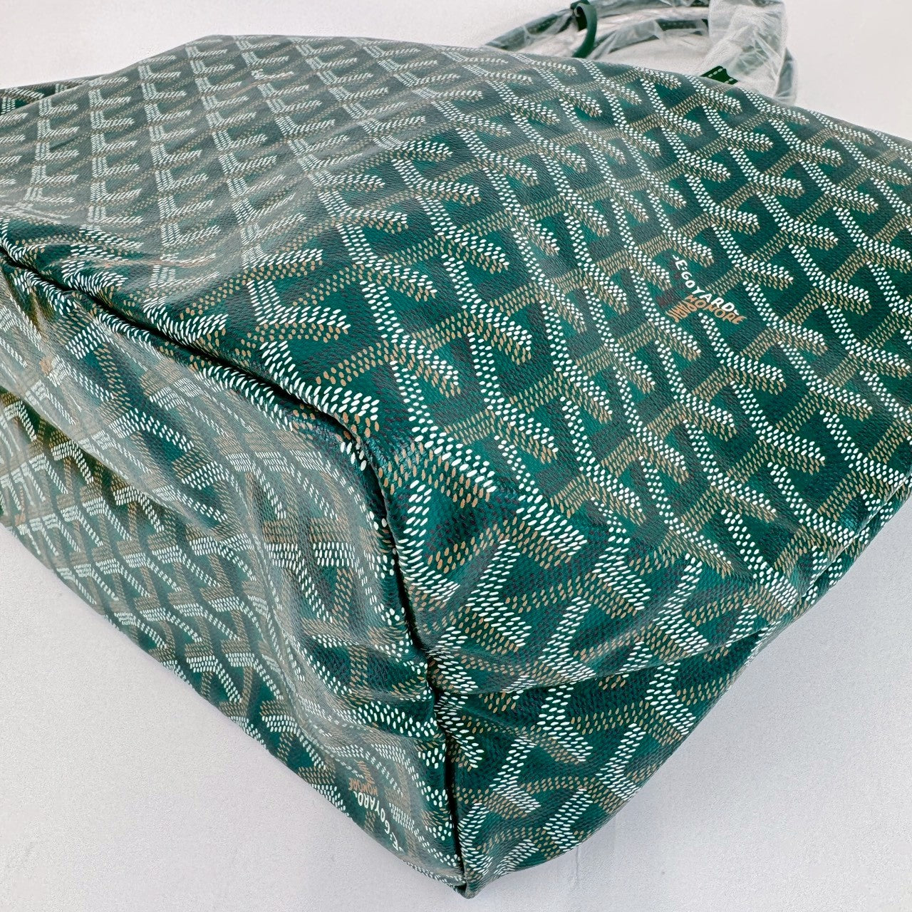 サンルイPM グリーン Green ゴヤールディンキャンバス シュヴロッシュカーフスキン