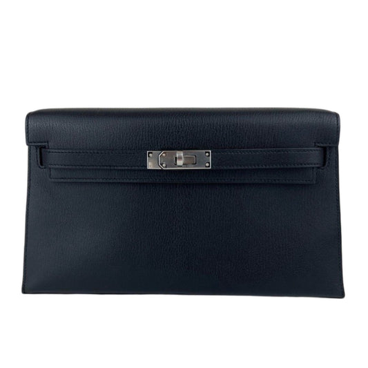 Kelly elan ケリーエラン Black ブラック Chevre シェーブル PHW シルバー金具 Stamp-B B刻印