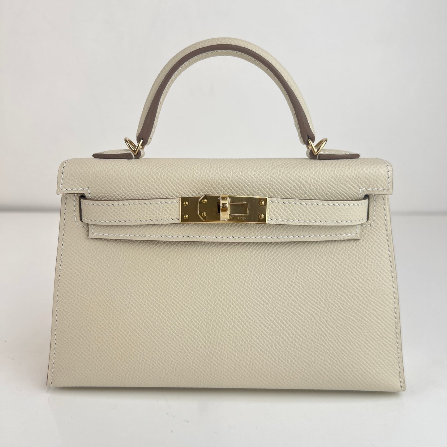 Mini kelly ミニケリー Stamp-K K刻印 Epsom エプソン Craie クレ PMBHW シャンパンゴールド金具