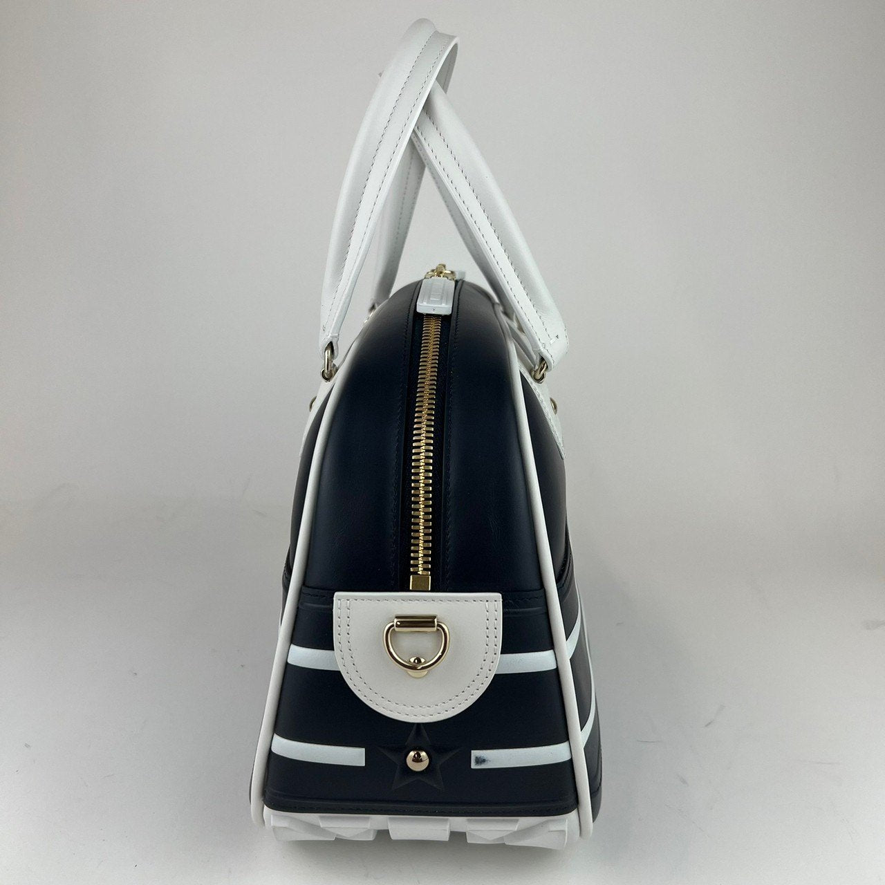 Dior Vibe Medium Classic Bowling Bag ディオール ヴァイブ ミディアム クラシック ボーリングバッグ ネイビー ゴールド金具