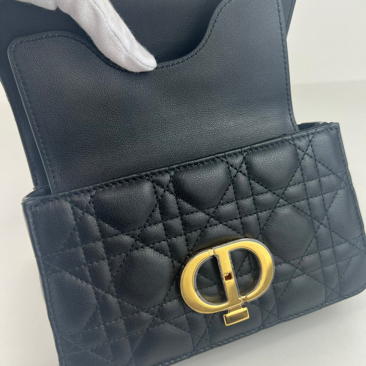 Dior Jolie トップハンドルバッグミニ　Black ブラック  GHW ゴールド金具　Calf