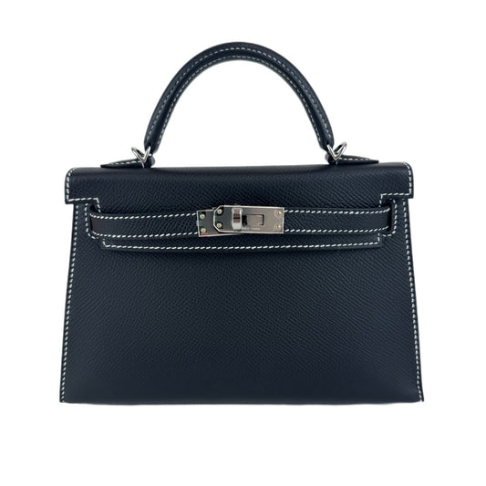 Mini kelly SO ミニケリー スペシャルオーダー Black ブラック/Gris perle グリパール Epsom エプソン PHW シルバー金具 Stamp-K K刻印