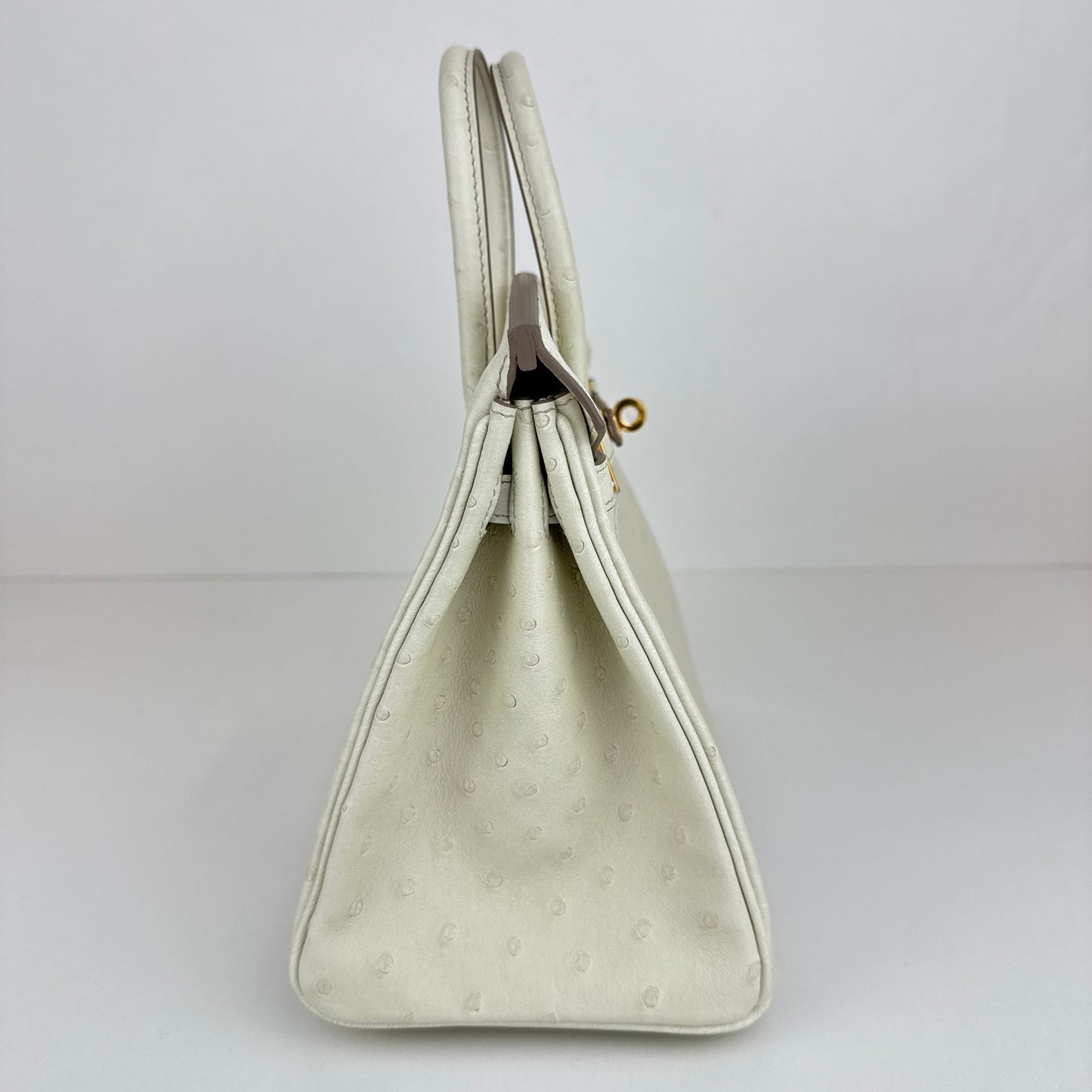 Birkin25 バーキン25 Beton ベトン　Ostrich オーストリッチ　Stamp-K K刻