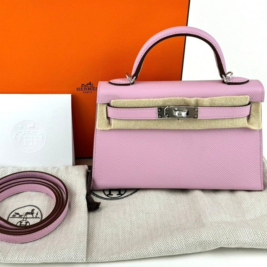 Mini kelly ミニケリー Mauve sylvestre モーヴシルベストル Epsom エプソン PHW シルバー金具 Stamp-B B刻印