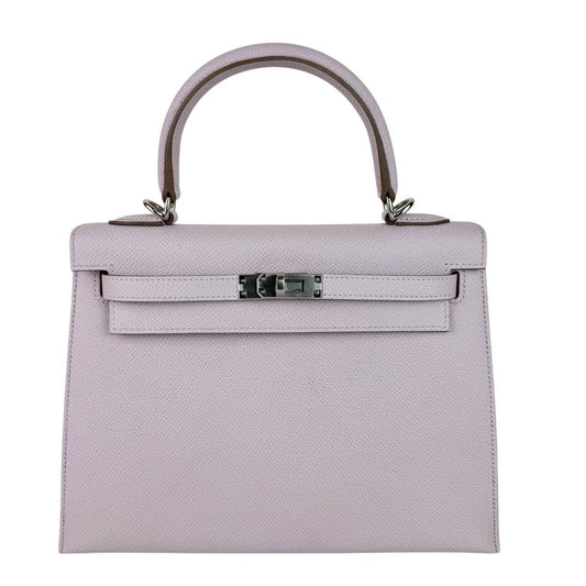 Kelly25 ケリー25 Mauve pale モーヴパール Epsom エプソン PHW シルバー金具 Stamp-W W刻印
