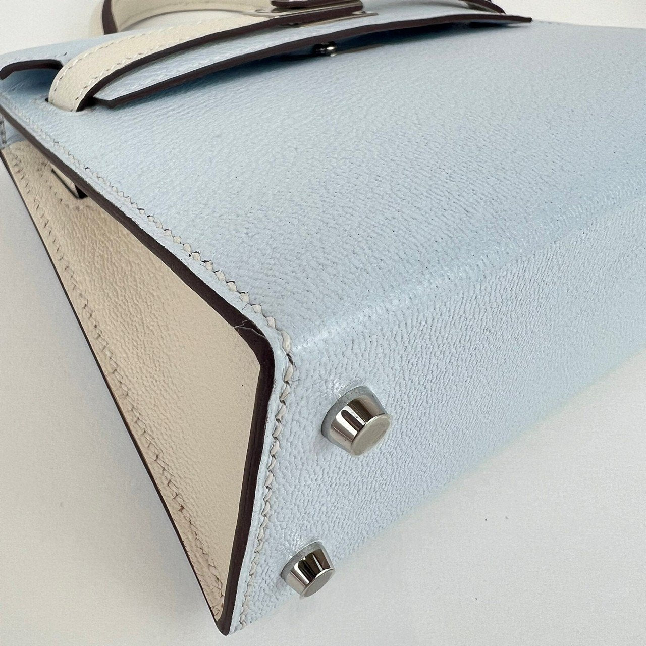 新品未使用 HERMES エルメス Mini Kelly PO ミニケリーPO Blue brume/Craie ブルーブリュム/クレ PHW シルバー金具 Stamp-B B刻印 レディースバッグ ショルダーバッグ