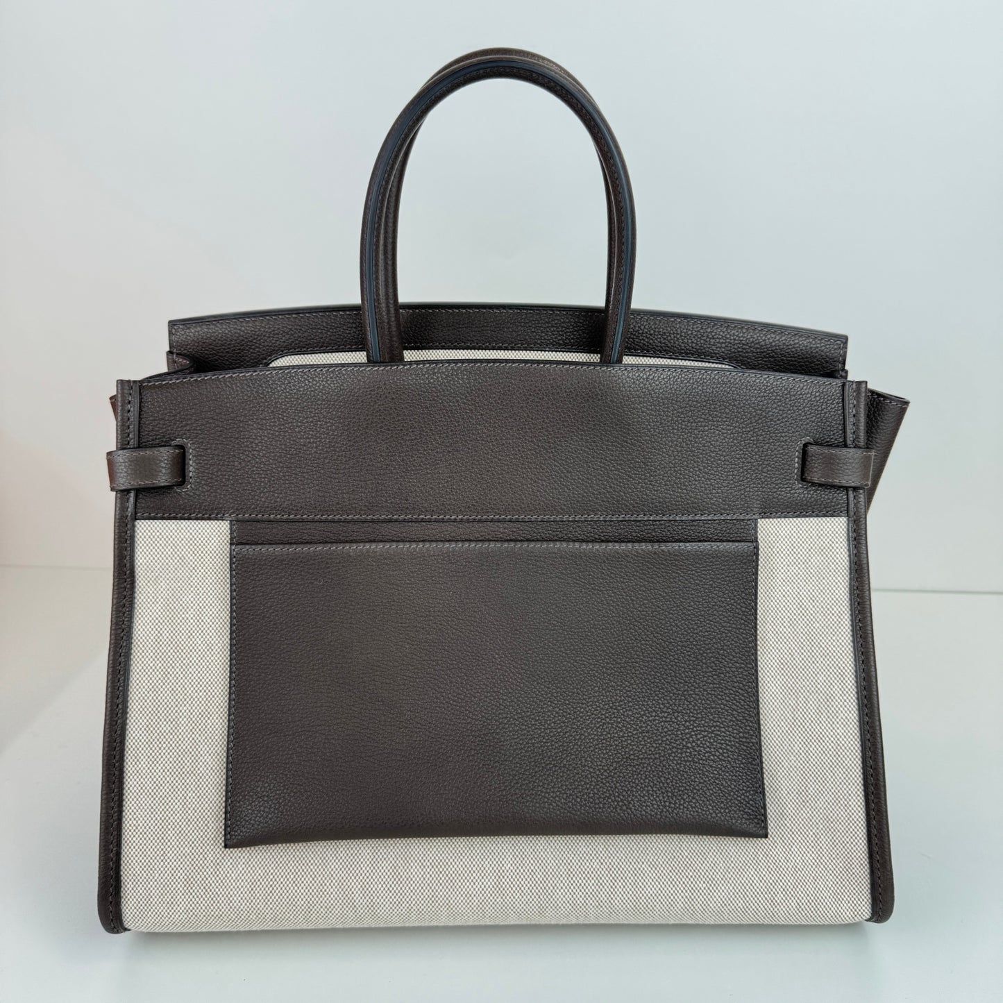 Birkin35 A L'Envers バーキン35 アランヴェール Ebene エベンヌ  PHW シルバー金具 Barenia/ToileH バレニア/トワルアッシュ Stamp-K K刻印