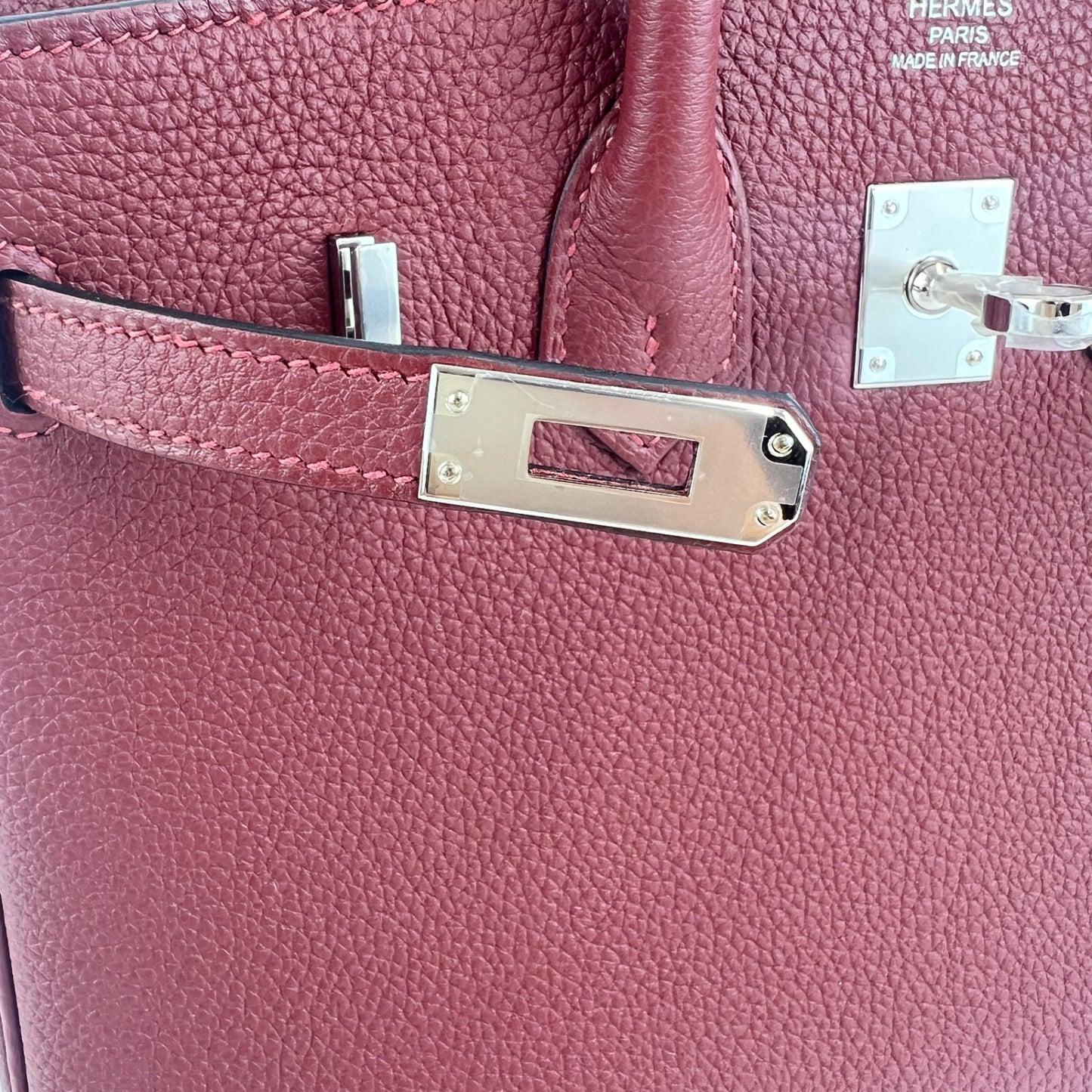 Birkin25 バーキン25 Rouge H ルージュアッシュ　PHW シルバー金具 tamp-K K刻