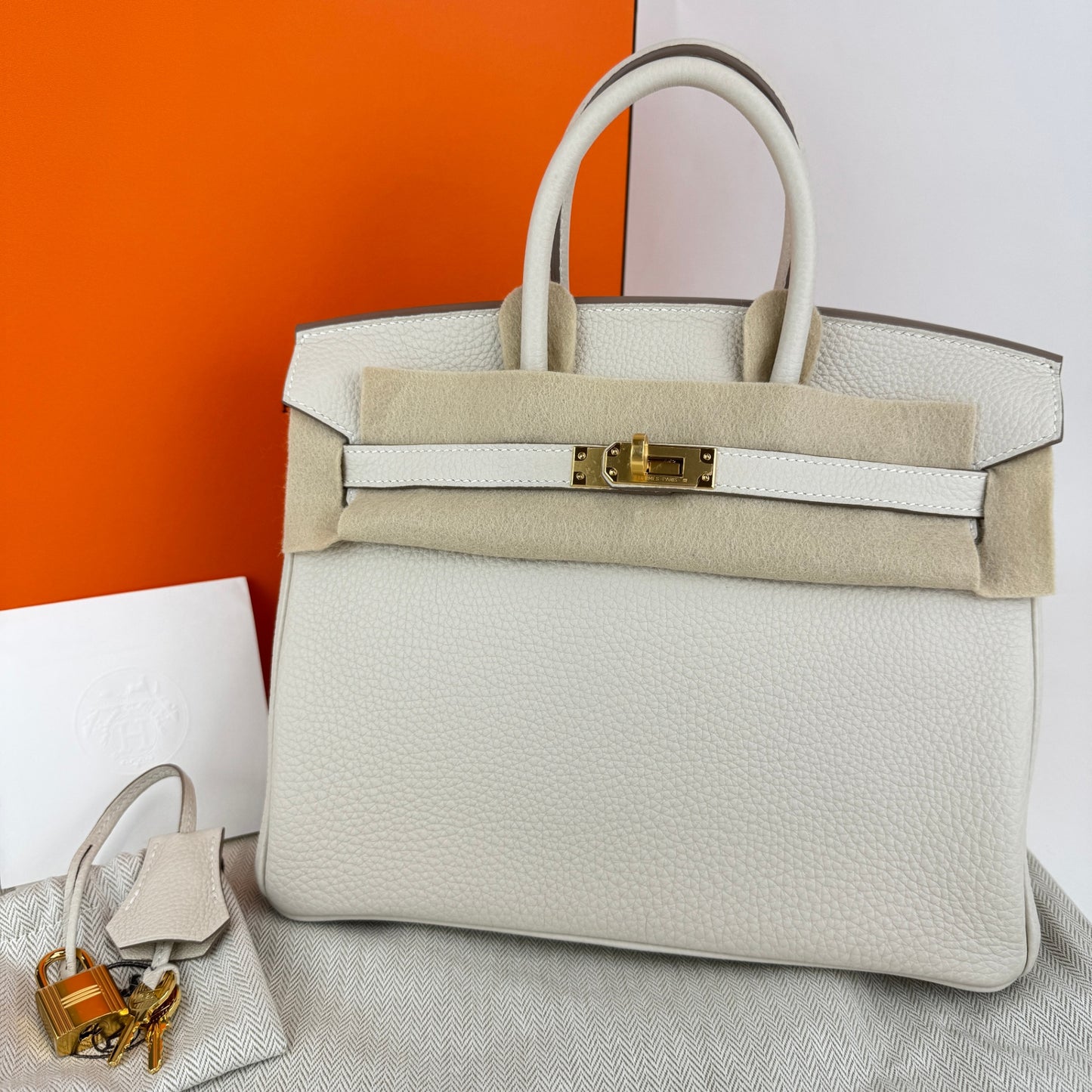 Birkin25 バーキン25 Craie クレ  GHW ゴールド金具 Togo トゴ Stamp-W W刻印