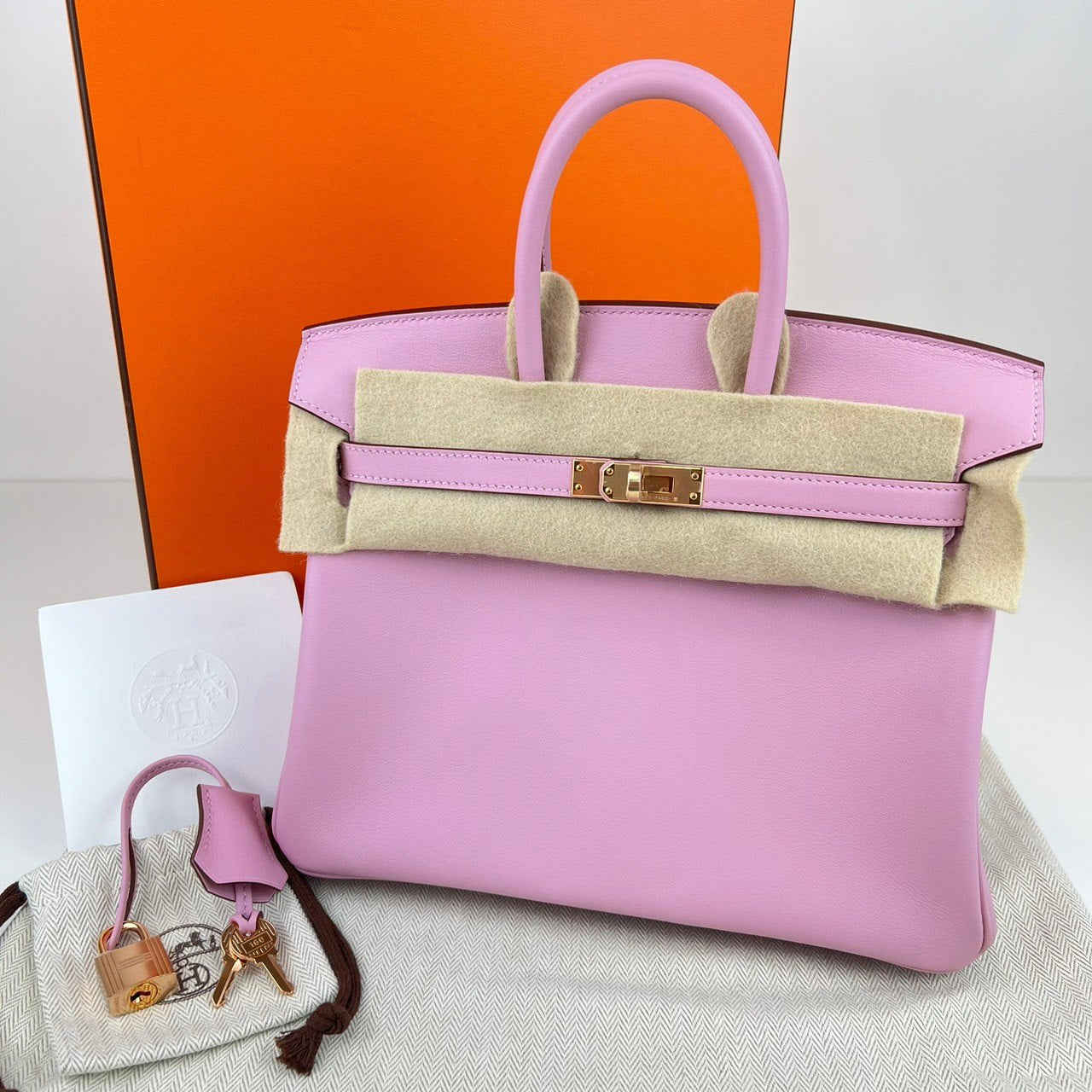 Birkin25 バーキン25 Mauve sylvester モーヴシルベストル RGHW ローズゴールド金具 Swift スイフト Stamp-B B刻印