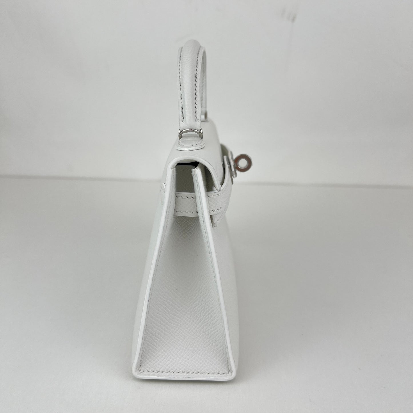 Mini kelly ミニケリー New white ニューホワイト Epsom エプソン PHW シルバー金具 Stamp-K K刻印