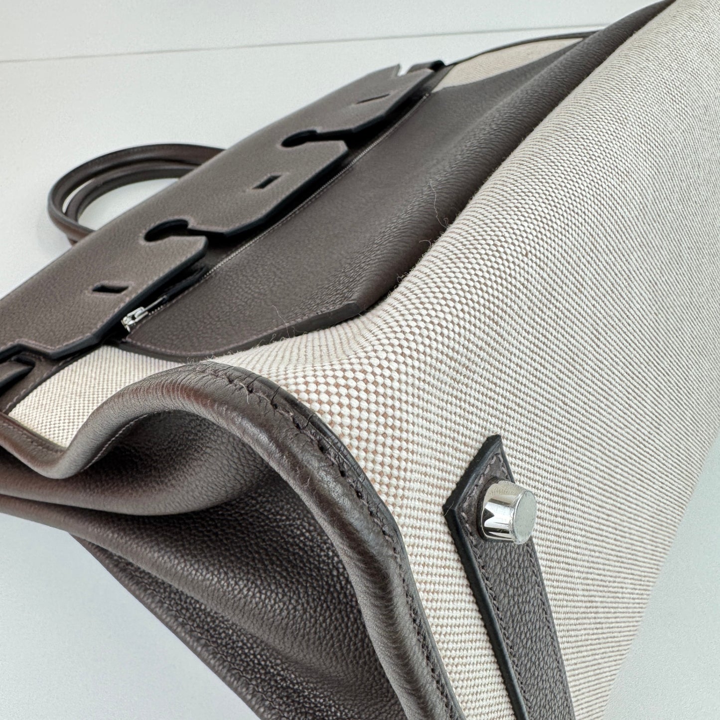 Birkin35 A L'Envers バーキン35 アランヴェール Ebene エベンヌ  PHW シルバー金具 Barenia/ToileH バレニア/トワルアッシュ Stamp-K K刻印