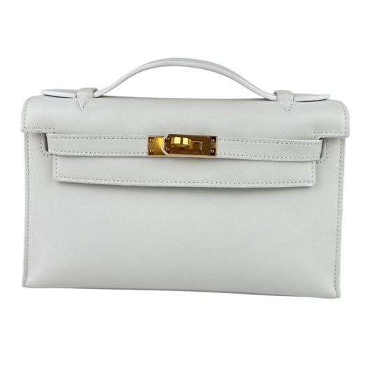 Pochette kelly ポシェットケリー Blanc ブラン B刻 Swift スイフト GHW ゴールド金具