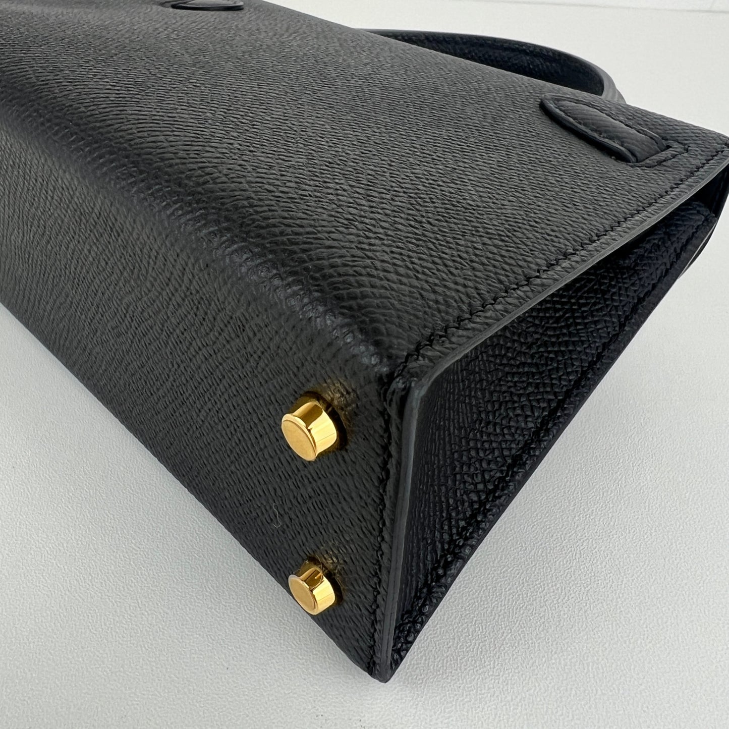 Mini kelly ミニケリー Black ブラック  GHW ゴールド金具 Epsom エプソン Stamp-W W刻印