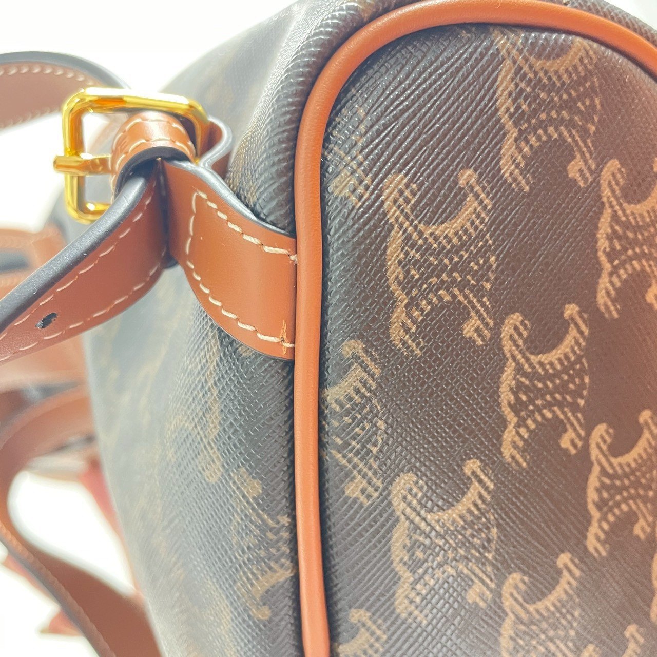 フォルコバックパックミニ トリオンフキャンバス カーフスキン タン