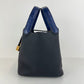 Picotin Lock PM ピコタンロック18 Blue nuit ブルーニュイ Taurillon clemence トリヨンクレマンス crocodile クロコダイル GHW ゴールド金具 Stamp-B B刻印