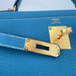 Kelly28 ケリー28 Bleu jean ブルージーン ゴールド金具 Stamp-W W刻印  Togo トゴ