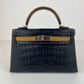 Mini kelly SO ミニケリー スペシャルオーダー Black/Kraft ブラック/クラフト crocodile クロコダイル PMBHW シャンパンゴールド金具 Stamp-B B刻印